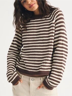 Abercrombie size medium NWT Striped Brown and Cream Knit Sweater - Women